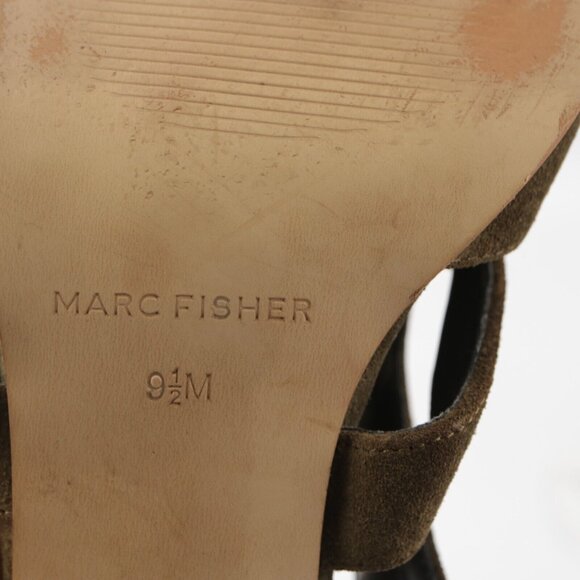 Marc Fisher Womens Calinda Sandal Size 9.5 Olive Green Suede Block Heel Bootie - Picture 12 of 13